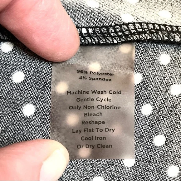 Talbots Woman dress, black with small off-white polka dot print, loose and flowy - Picture 11 of 11